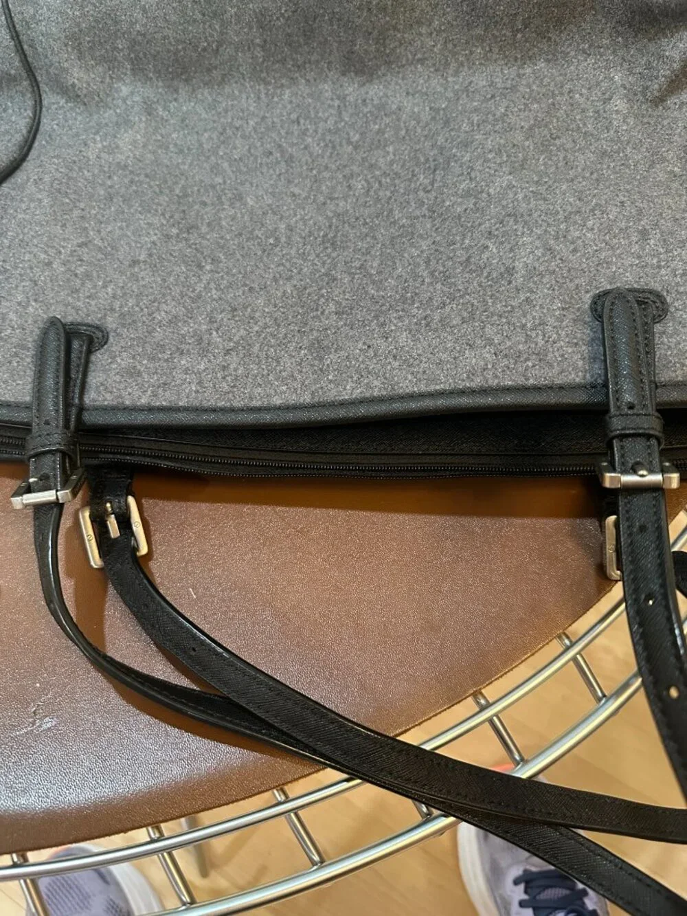 Tory Burch Gray Wood Tote